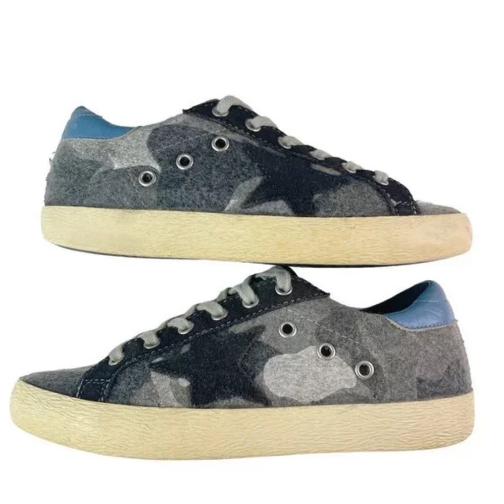 Golden Goose Superstar Sneakers Grey Blue Camo Star Sz 36 - Picture 8 of 11